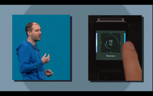 Die Präsentation von Android Wear während der Google I/O. (Screenshot: Golem.de)
